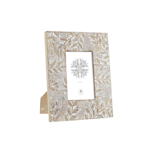 Photo frame DKD Home Decor White Natural Crystal Mango wood Indian Man 20 x 1,3 x 25 cm-0