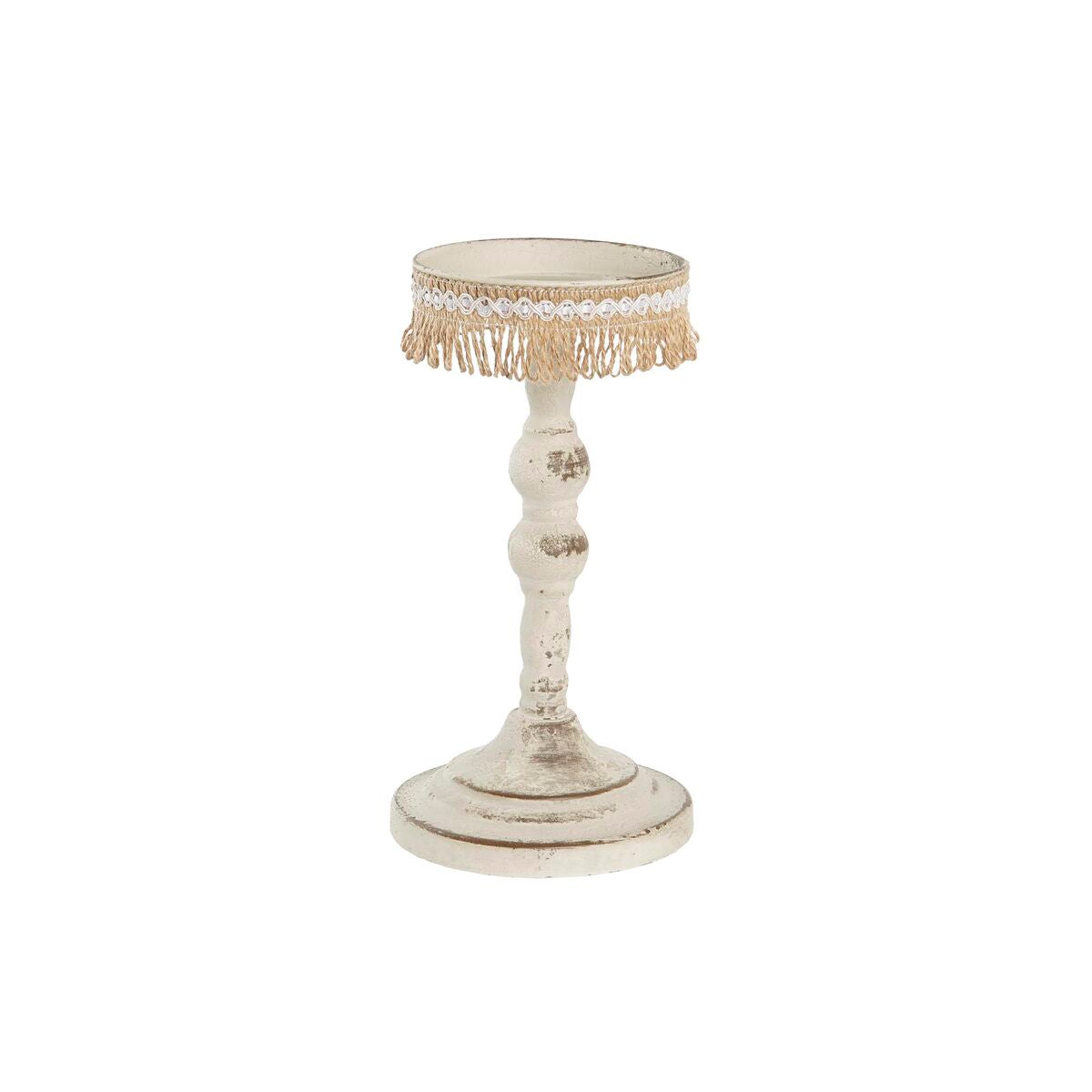 Candleholder DKD Home Decor Metal White 13 x 13 x 25 cm-0