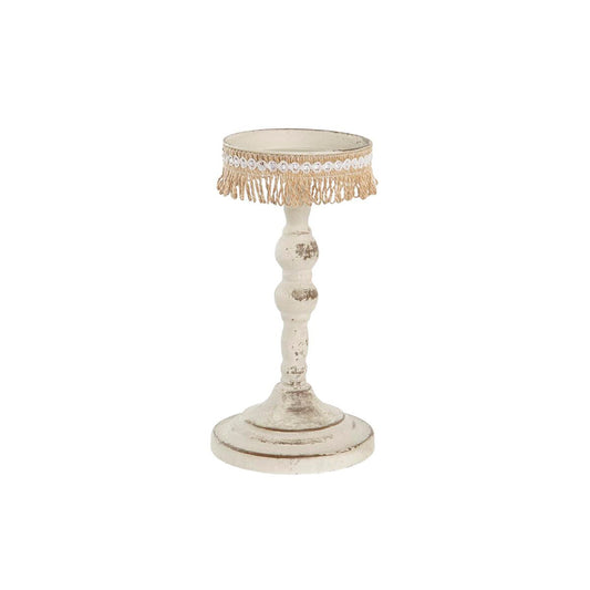 Candleholder DKD Home Decor Metal White 13 x 13 x 25 cm-0