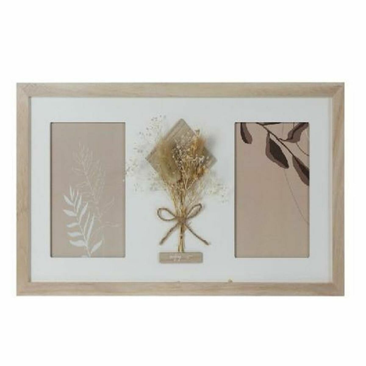 Photo frame DKD Home Decor 39 x 1,2 x 22 cm Crystal Natural White Shabby Chic-0