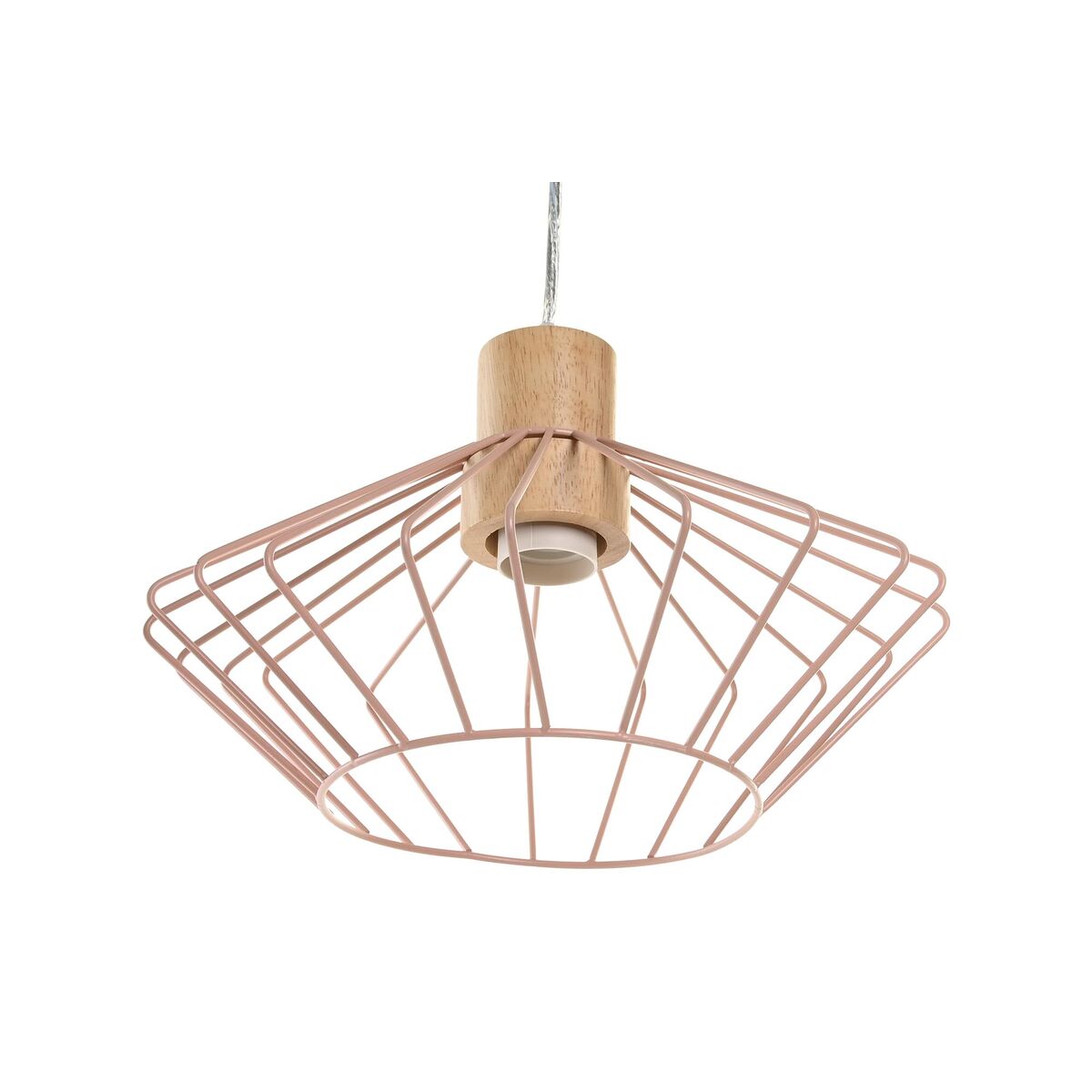 Ceiling Light DKD Home Decor 34 x 34 x 21 cm Silver Black Grey Pink Metal White 50 W 60 W Pinewood-3