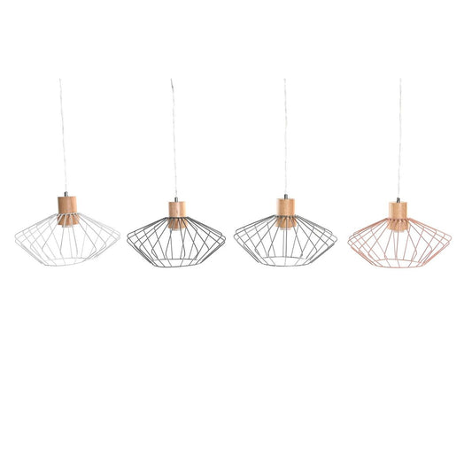 Ceiling Light DKD Home Decor 34 x 34 x 21 cm Silver Black Grey Pink Metal White 50 W 60 W Pinewood-0