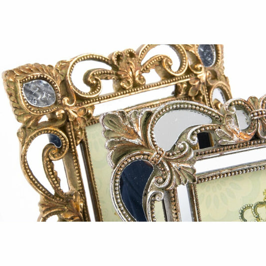 Photo frame DKD Home Decor 19 x 2 x 25 cm Silver Golden Resin Shabby Chic (2 Units)-1