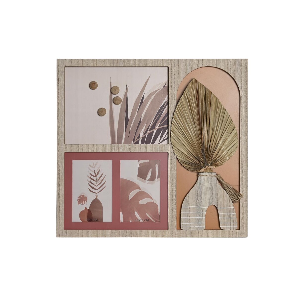 Photo frame DKD Home Decor 43 x 1,2 x 40 cm Natural Multicolour MDF Wood Boho-0