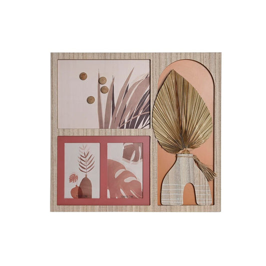 Photo frame DKD Home Decor 43 x 1,2 x 40 cm Natural Multicolour MDF Wood Boho-0