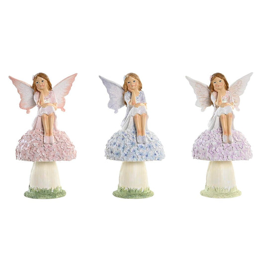 Decorative Figure DKD Home Decor Blue Pink Lilac Fairy 9,5 x 8 x 17 cm (3 Pieces)-0