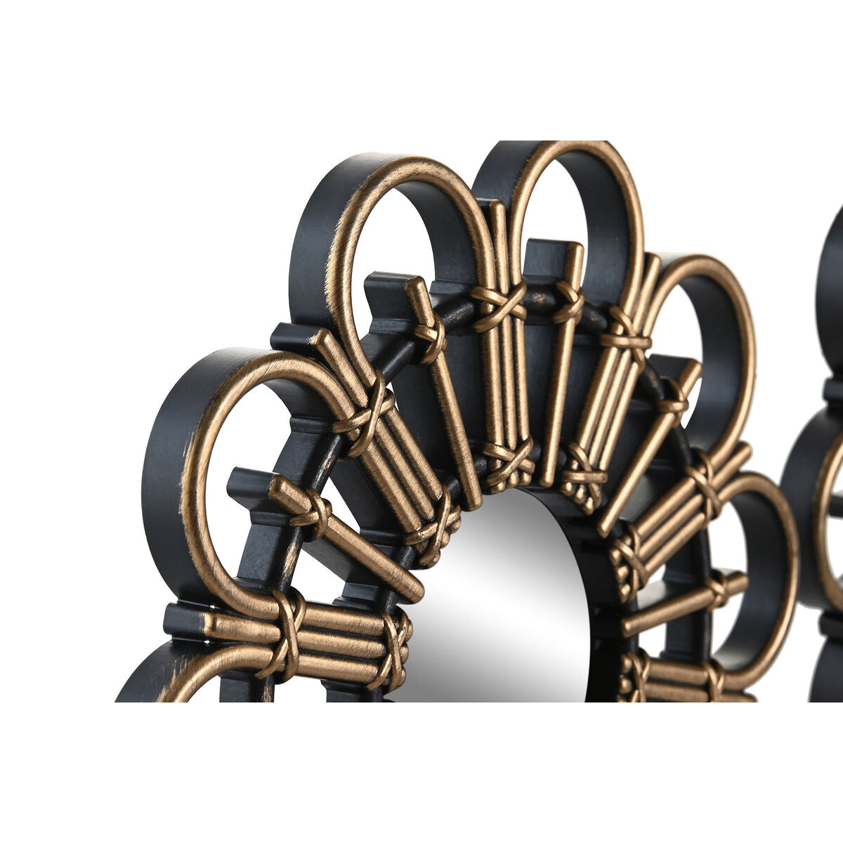 Mirror Set DKD Home Decor Scandi Crystal Black Golden polypropylene (25 x 2 x 25 cm) (2 Units)-2