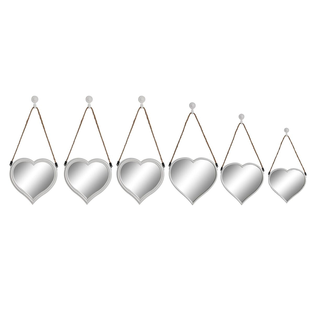 Mirror Set DKD Home Decor Scandi Crystal White polypropylene (26 x 3 x 26 cm) (2 Units)-0