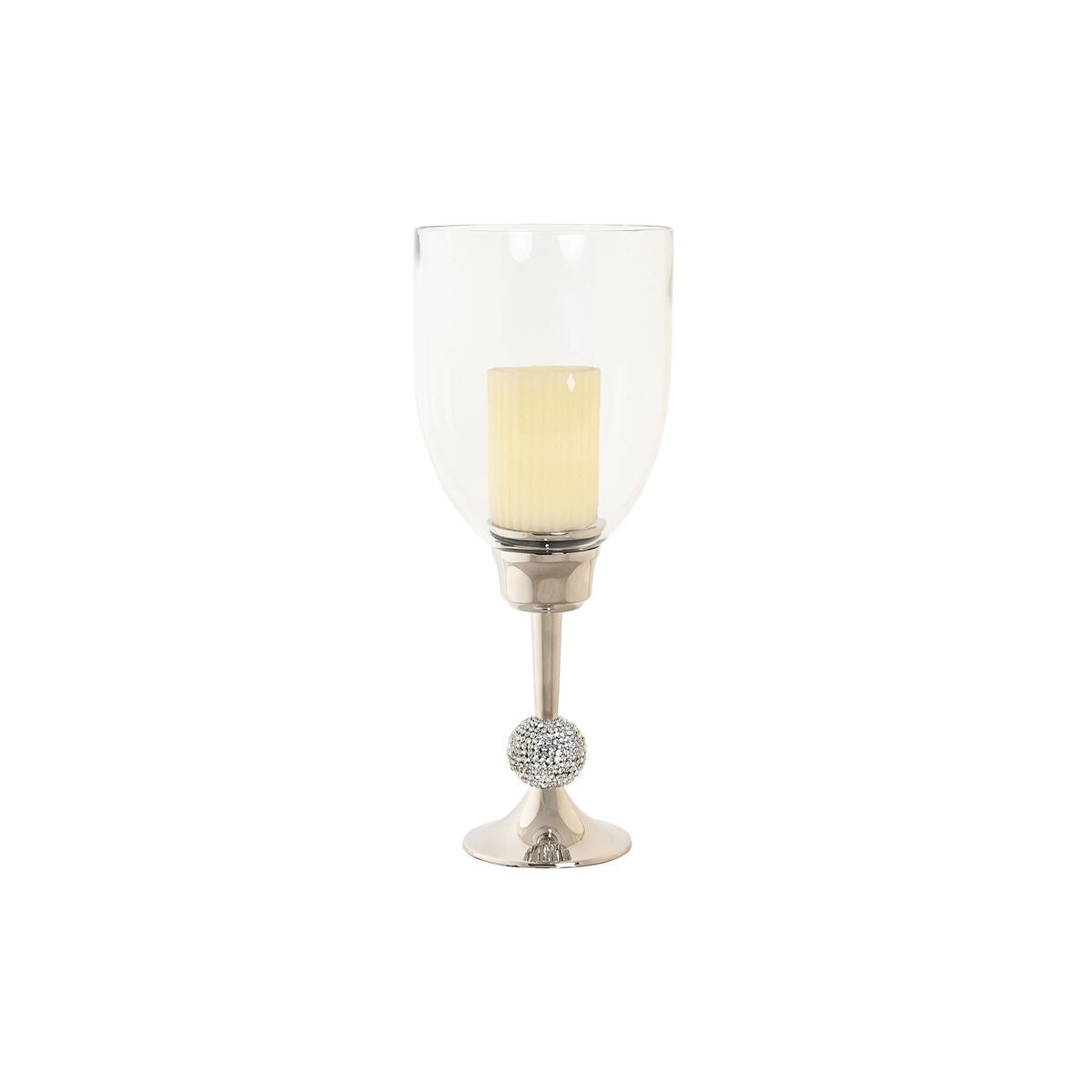 Candleholder DKD Home Decor 16 x 16 x 41 cm Silver Aluminium Acrylic-4
