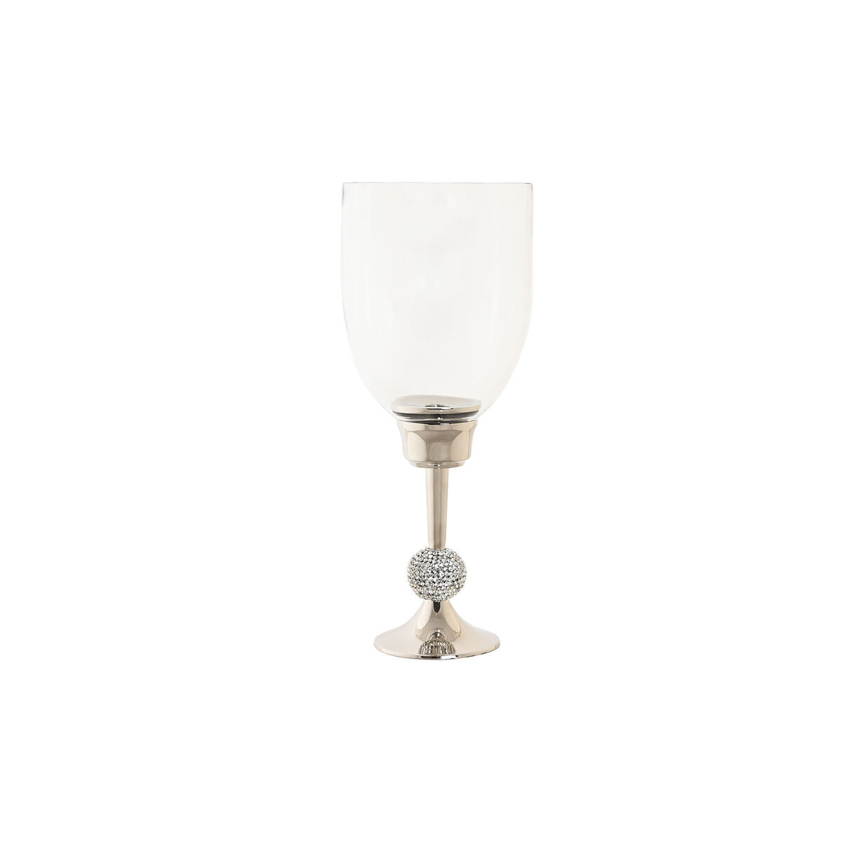 Candleholder DKD Home Decor 16 x 16 x 41 cm Silver Aluminium Acrylic-0