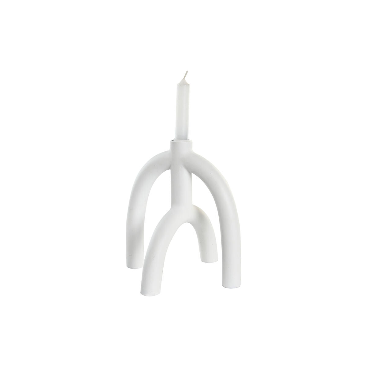 Candle Holder DKD Home Decor Scandi 21,5 x 21,5 x 23 cm White Resin-1