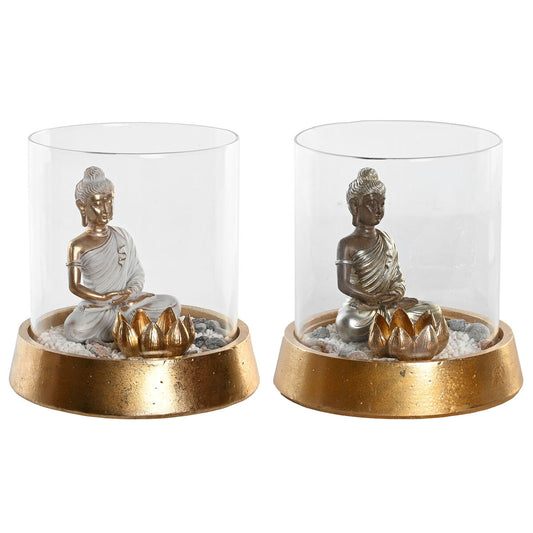 Decorative Figure DKD Home Decor Silver Golden Oriental 16 x 16 x 18 cm (2 Units)-0