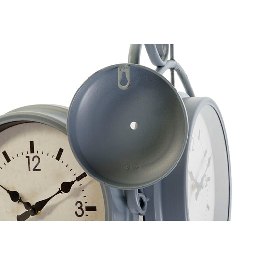 Wall Clock DKD Home Decor 43 x 14,5 x 47 cm Crystal Grey Golden Iron Traditional (2 Units)-1
