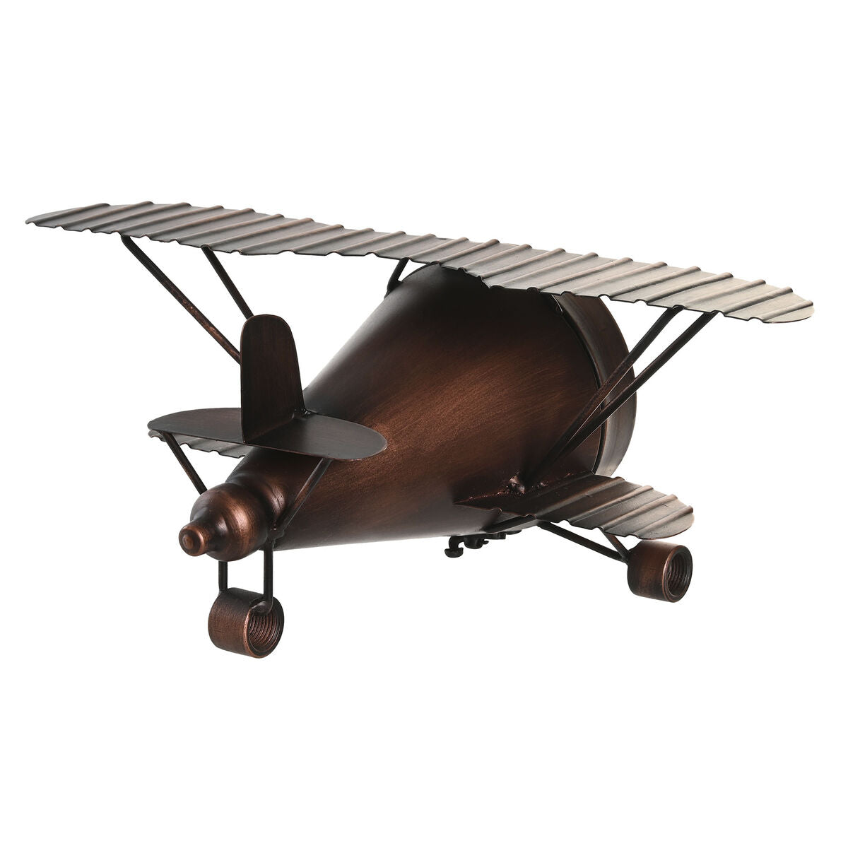 Table clock DKD Home Decor Golden Silver Aeroplane (2 Units)-3