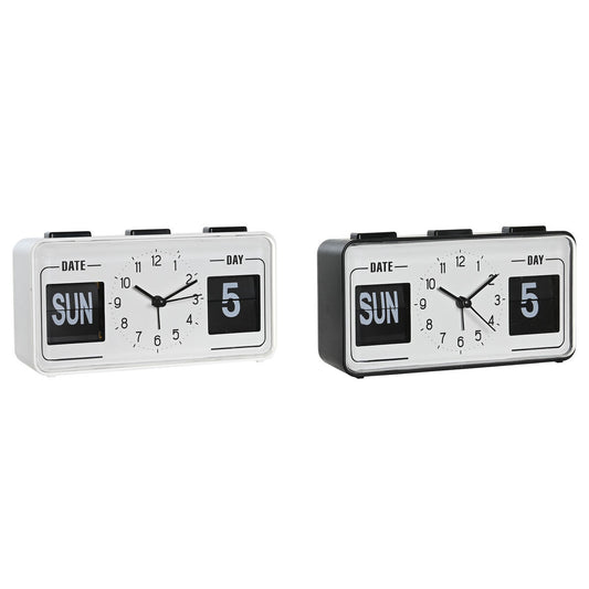Alarm Clock DKD Home Decor White Black PVC 17 x 5 x 9 cm (2 Units)-0