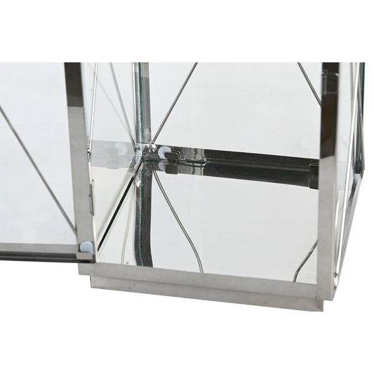 Lantern set DKD Home Decor Black Crystal Steel Modern Chromed 18 x 18 x 43 cm (2 Pieces)-1