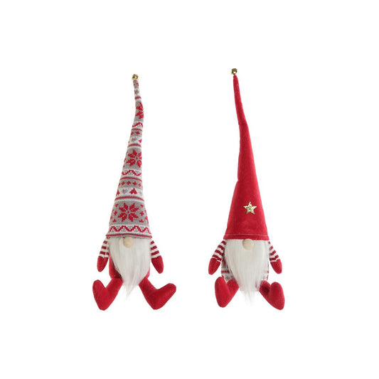 Christmas bauble DKD Home Decor White Red Gnome 10 x 10 x 40 cm (2 Units)-0