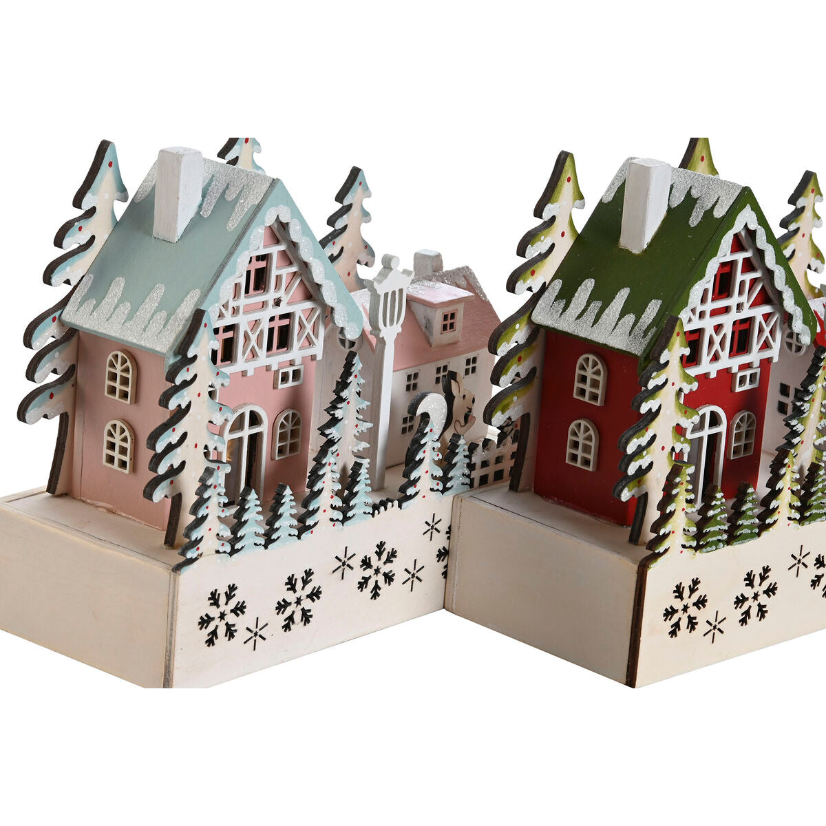 Christmas bauble DKD Home Decor Red Pink 21 x 9,5 x 19 cm (2 Units)-1