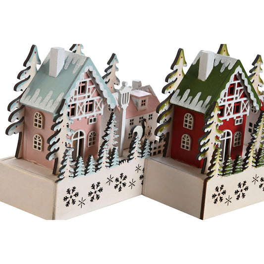 Christmas bauble DKD Home Decor Red Pink 21 x 9,5 x 19 cm (2 Units)-1