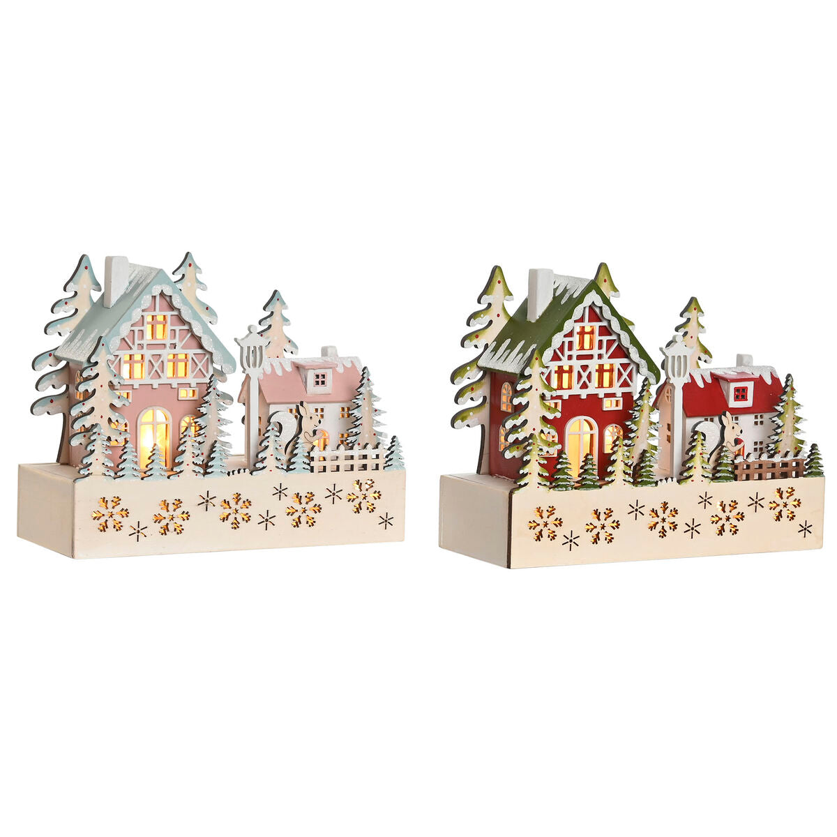 Christmas bauble DKD Home Decor Red Pink 21 x 9,5 x 19 cm (2 Units)-2