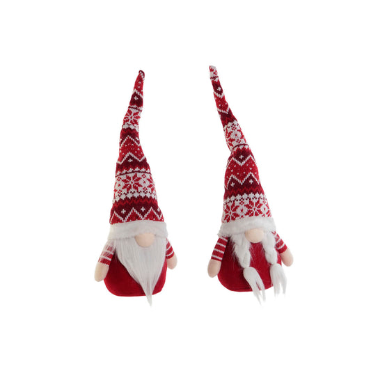 Christmas bauble DKD Home Decor White Red Gnome 16 x 11 x 42 cm (2 Units)-0