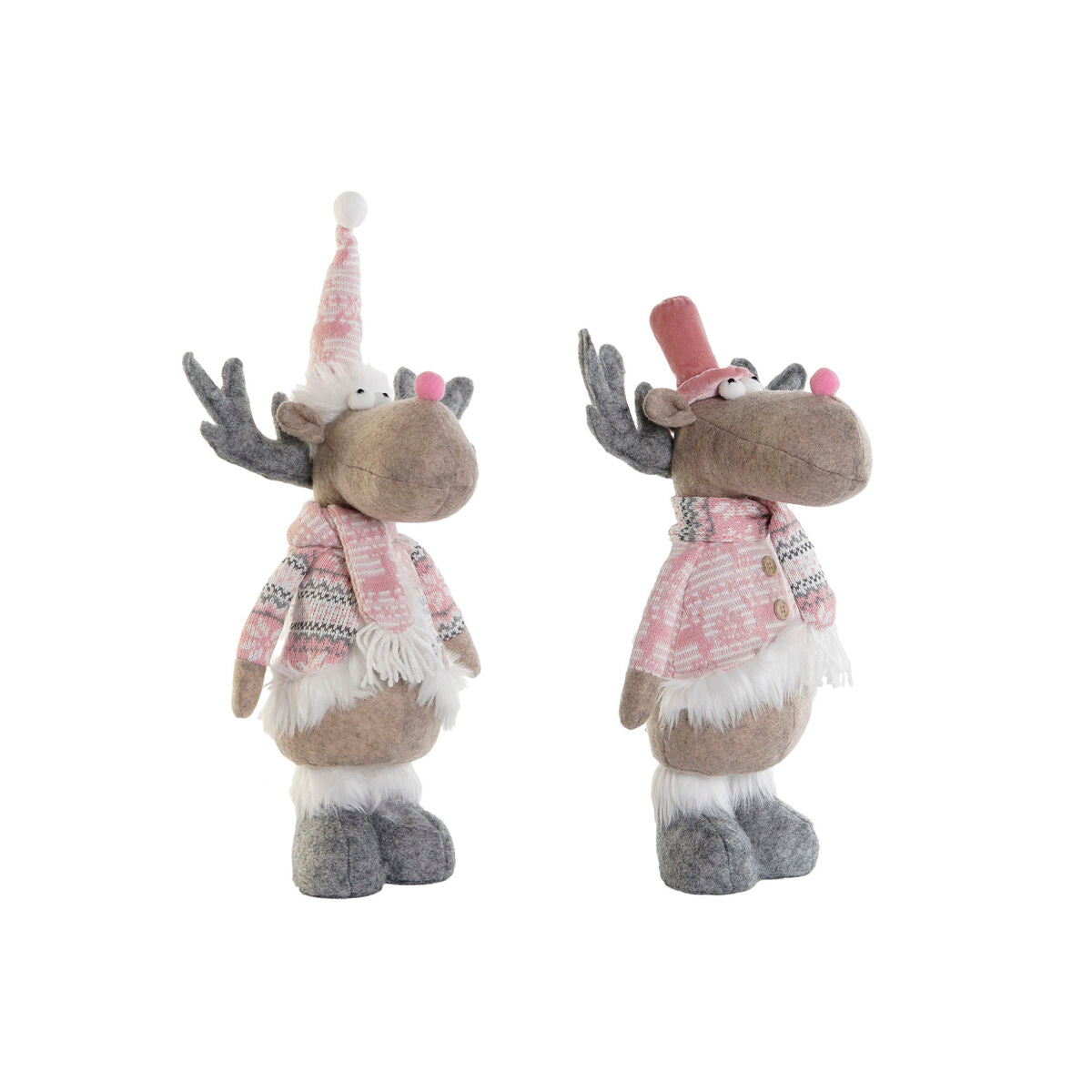 Christmas bauble DKD Home Decor Multicolour Reindeer 16,5 x 11,4 x 40,6 cm (2 Units)-0