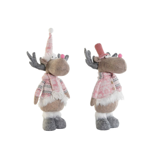 Christmas bauble DKD Home Decor Multicolour Reindeer 16,5 x 11,4 x 40,6 cm (2 Units)-0