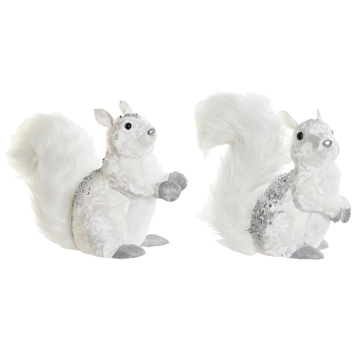 Christmas bauble DKD Home Decor White Squirrel 22 x 11 x 22 cm (2 Units)-0
