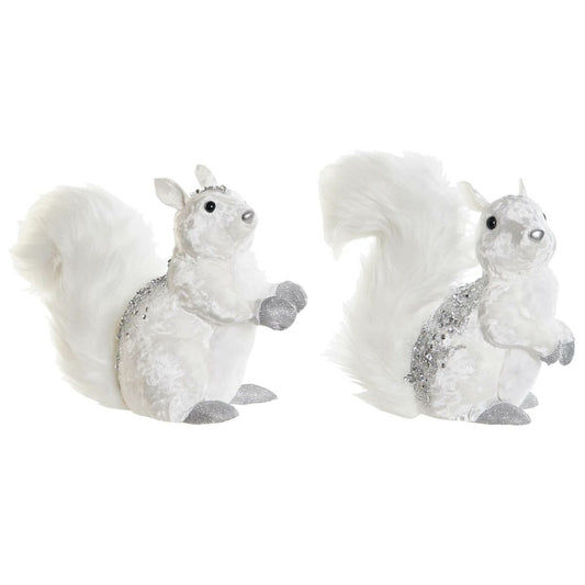 Christmas bauble DKD Home Decor White Squirrel 22 x 11 x 22 cm (2 Units)-0