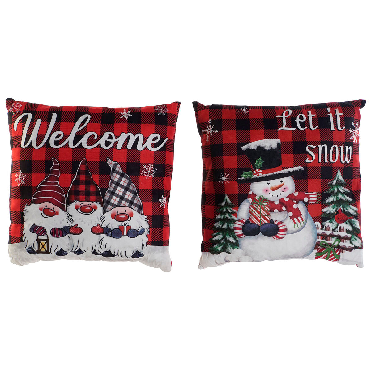 Cushion DKD Home Decor Christmas Multicolour Polyester 40 x 10 x 40 cm (2 Units)-0