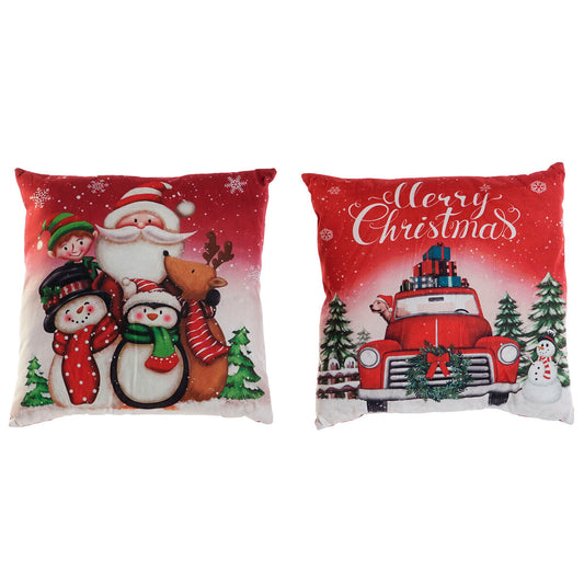 Cushion DKD Home Decor Christmas Multicolour Polyester 40 x 10 x 40 cm (2 Units)-0