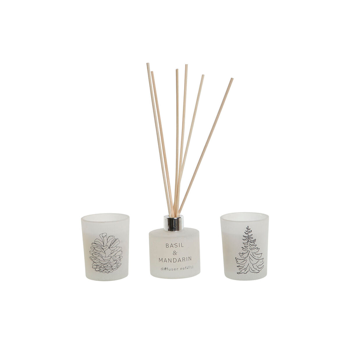 Candle Set DKD Home Decor White Christmas 5 x 5 x 6 cm-0