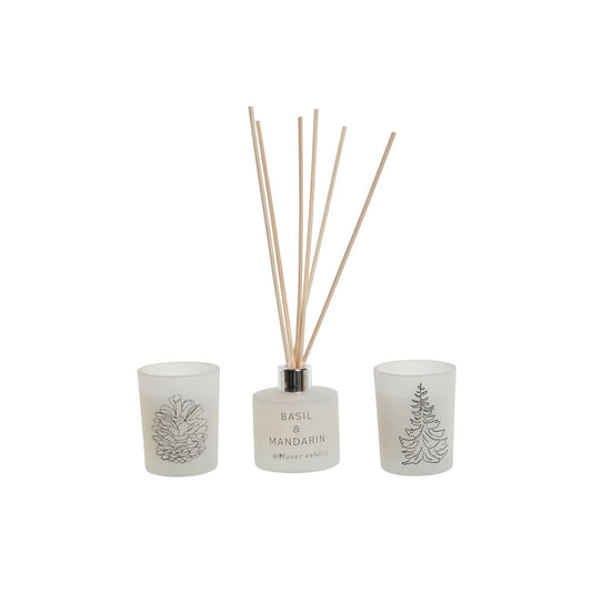 Candle Set DKD Home Decor White Christmas 5 x 5 x 6 cm-0