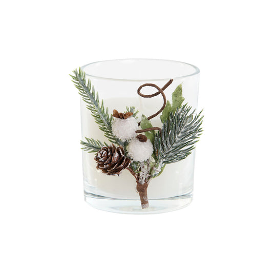 Candle DKD Home Decor White Christmas 10,5 x 8,5 x 8,5 cm-0