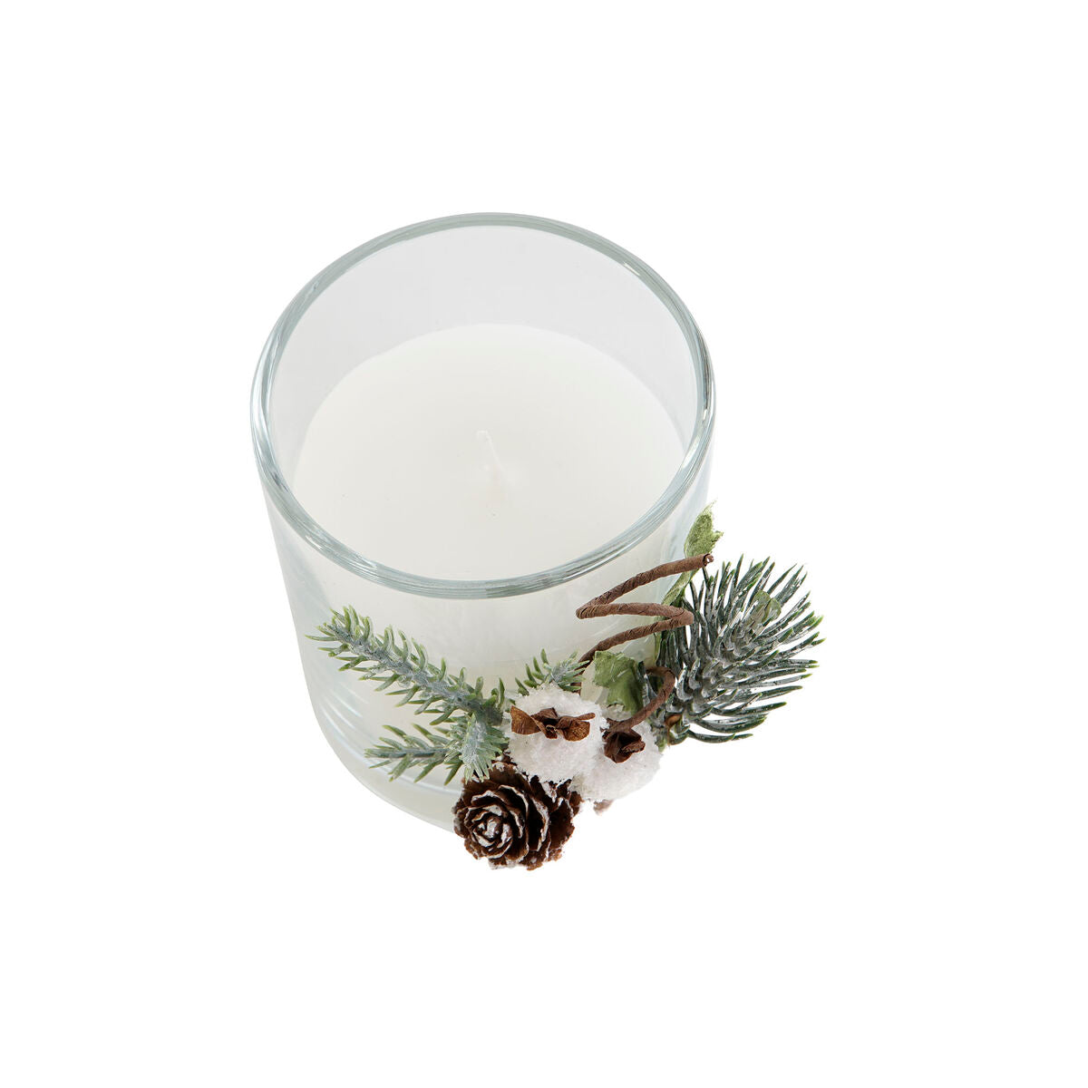 Candle DKD Home Decor White Christmas 10,5 x 8,5 x 8,5 cm-2