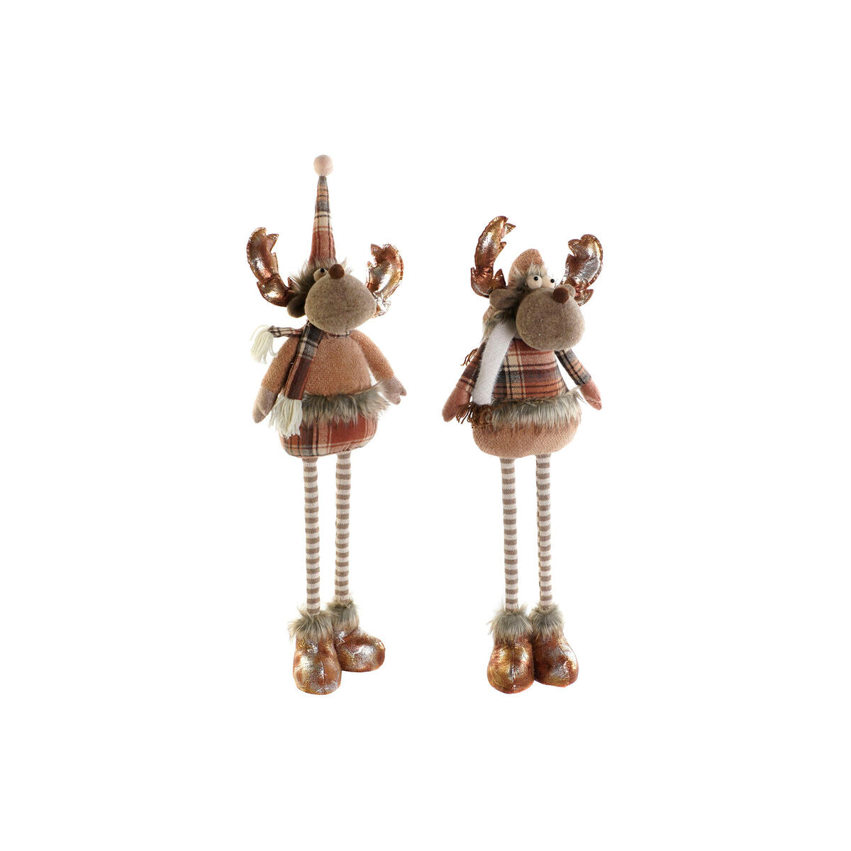 Christmas bauble DKD Home Decor Brown Reindeer 18 x 17 x 48 cm (2 Units)-3