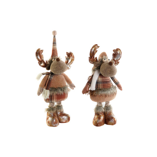 Christmas bauble DKD Home Decor Brown Reindeer 18 x 17 x 48 cm (2 Units)-0