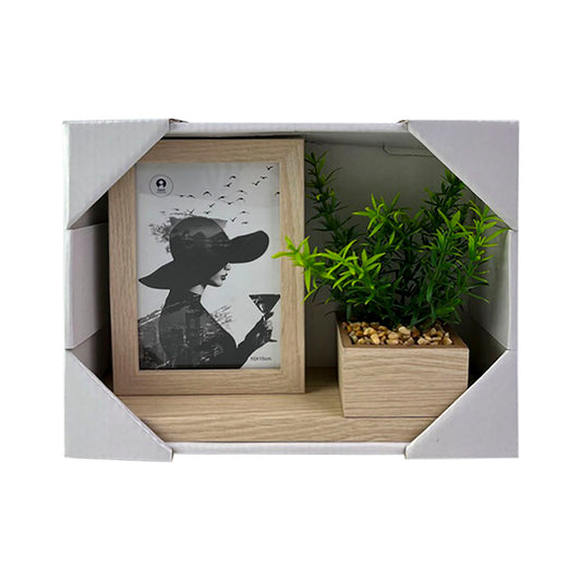Photo frame Home ESPRIT Natural MDF Wood Scandinavian 25 x 7 x 19 cm-1