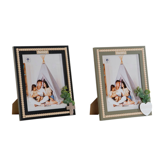 Photo frame Home ESPRIT Black Green Natural Crystal MDF Wood Scandinavian 26,5 x 2 x 31,5 cm (2 Units)-0
