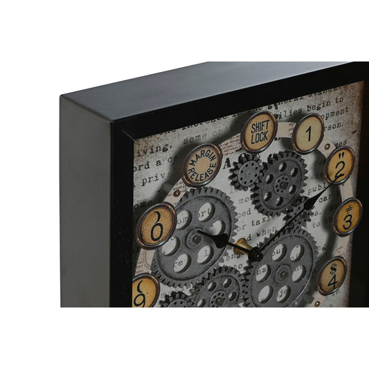 Wall Clock Home ESPRIT Yellow White Black Grey Metal Crystal Vintage 27,5 x 6,5 x 40,5 cm (2 Units)-1