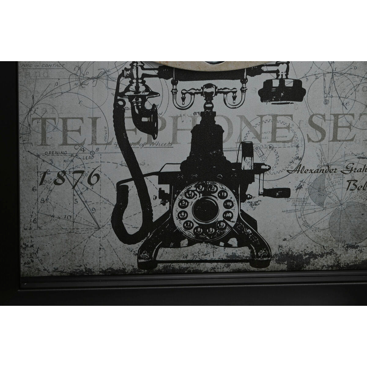 Wall Clock Home ESPRIT Yellow White Black Grey Metal Crystal Vintage 27,5 x 6,5 x 40,5 cm (2 Units)-2