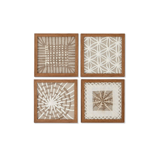 Set of 4 pictures Home ESPRIT Paper Crystal 22 x 2 x 22 cm-0