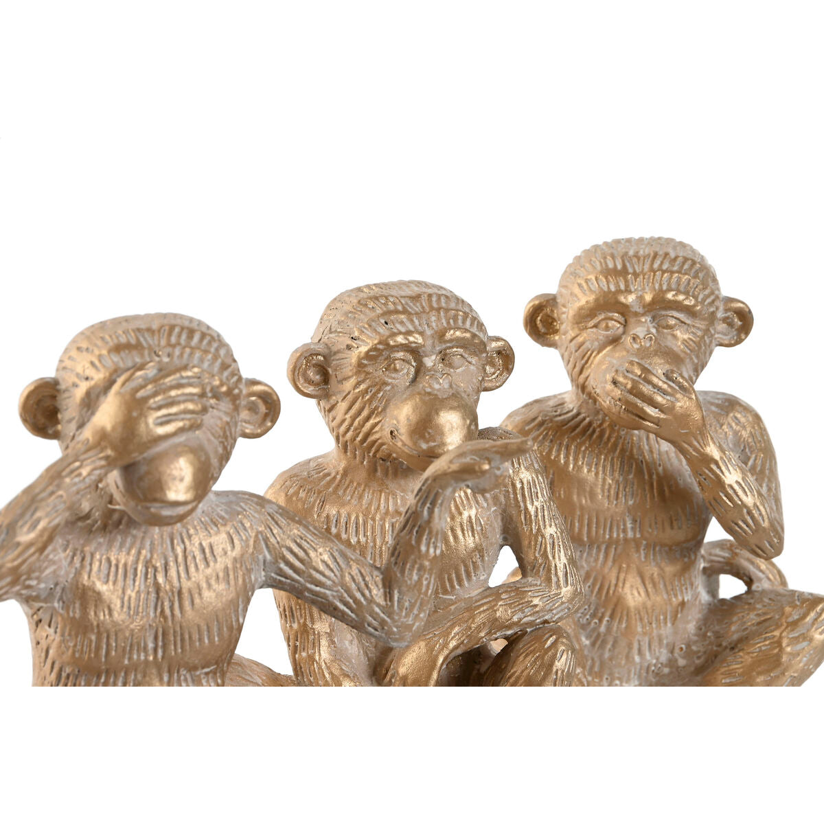 Decorative Figure Home ESPRIT Golden Monkey Tropical 14 x 10 x 14 cm (3 Units)-2