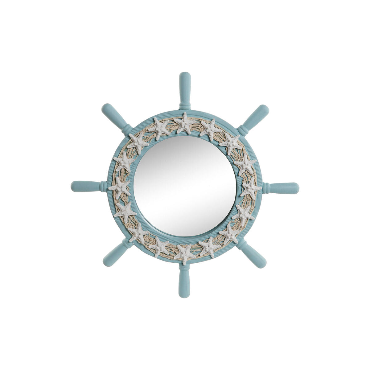 Wall mirror Home ESPRIT Sky blue Mediterranean 42,5 x 3 x 42,5 cm-0