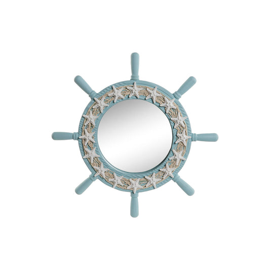 Wall mirror Home ESPRIT Sky blue Mediterranean 42,5 x 3 x 42,5 cm-0
