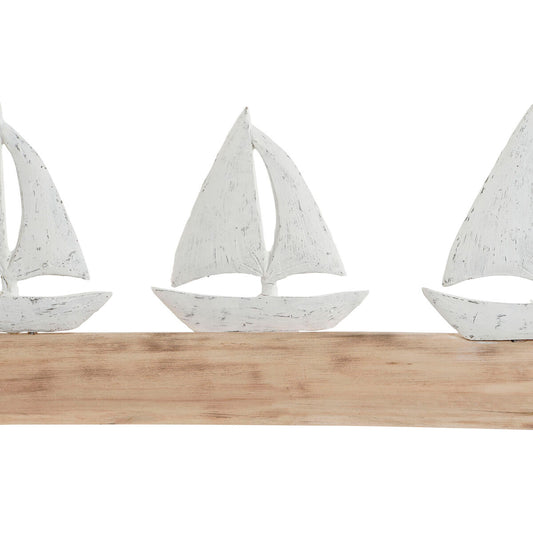 Decorative Figure Home ESPRIT White Natural Yachts Mediterranean 62 x 8,5 x 25,5 cm-1