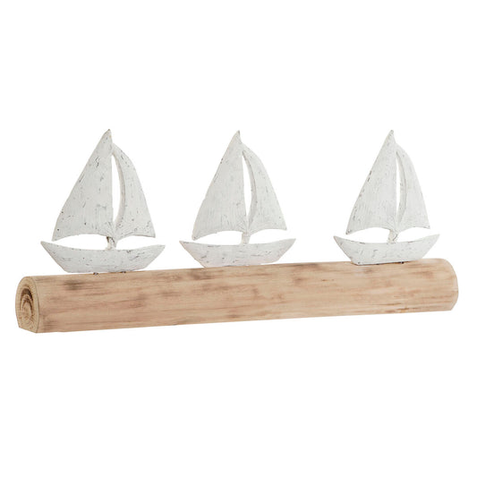 Decorative Figure Home ESPRIT White Natural Yachts Mediterranean 62 x 8,5 x 25,5 cm-0