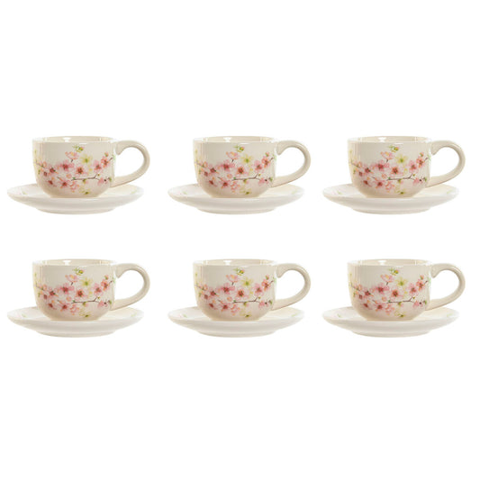 Piece Coffee Cup Set Home ESPRIT Yellow White Pink Lilac Metal Dolomite 180 ml-0