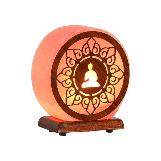Desk lamp Home ESPRIT Brown Pink Salt Mango wood 15 W 220 V 16 x 7 x 18 cm-1