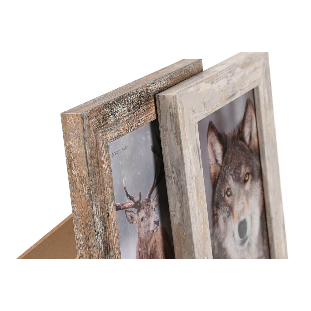 Photo frame Home ESPRIT White Natural Aluminium Crystal polystyrene Scandi 16 x 2 x 22 cm (2 Units)-2